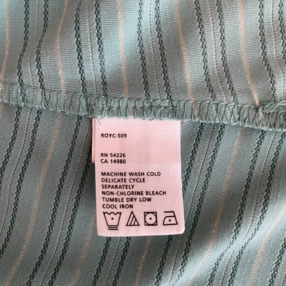 Royal Robbins Women XS Green Stripe Tank Top Ribbed Knit Stretch Gorp Granola - Picture 8 of 8